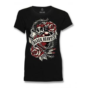 Dámské triko Black Heart Heart Rose