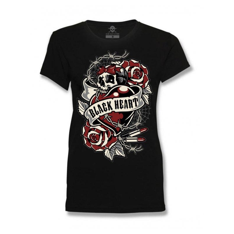 Dámské triko Black Heart Heart Rose