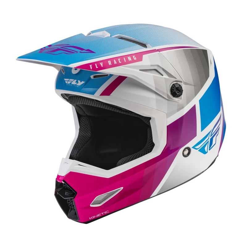 Motokrosová přilba FLY Racing Kinetic Drift růžovo-bílo-modrá