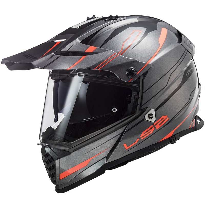 Enduro přilba LS2 MX436 Pioneer EVO Knight titanovo-oranžová