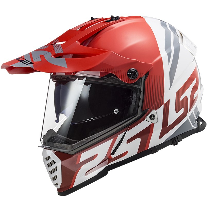Enduro přilba LS2 MX436 Pioneer EVO Evolve bílo-šedo-červená