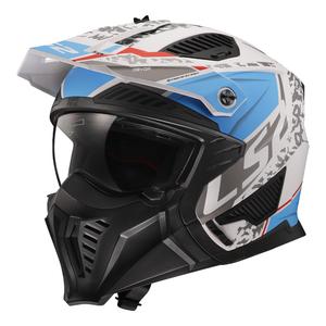 Přilba na motorku LS2 OF606 Drifter Devor bílo-modrá