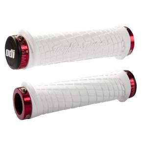 Gripy ODI TROY LEE DESIGNS SIGNATURE ATV LOCK-ON bílo-červené