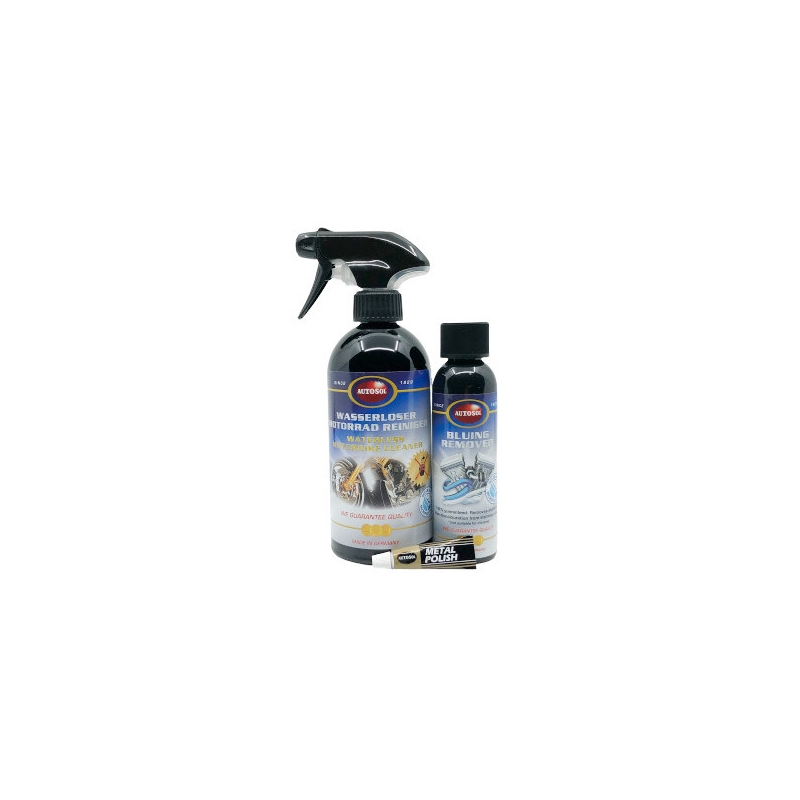 Sada Autosol na motocykl Waterless Cleaner a Bluing Remover