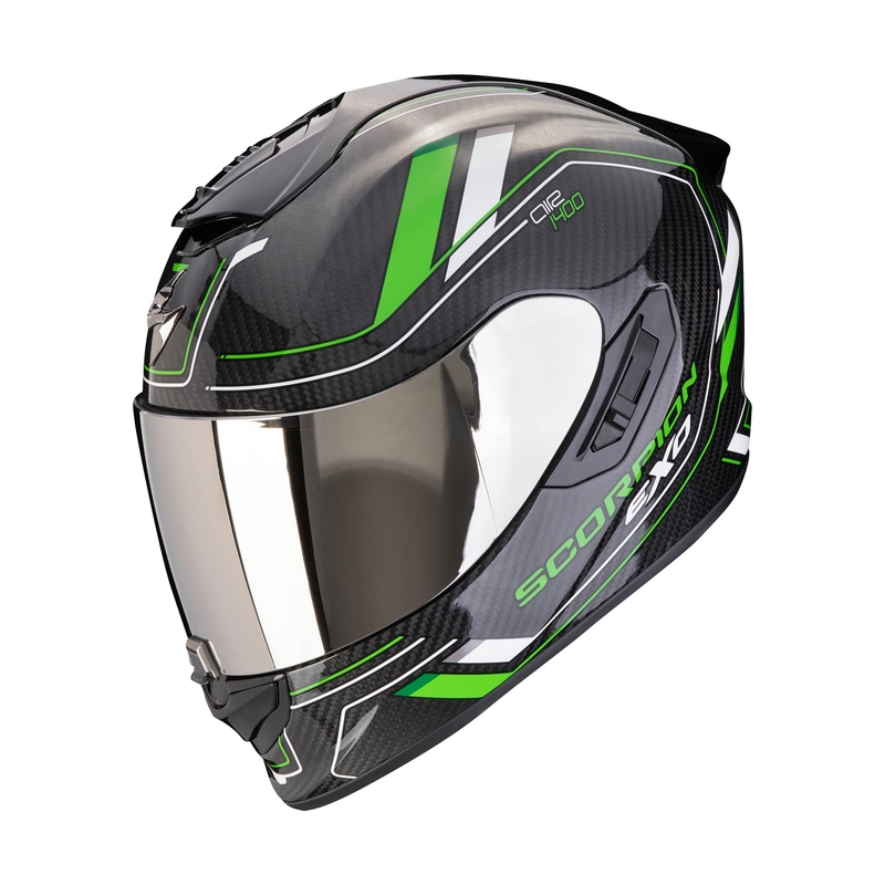 Integrální přilba na motorku Scorpion EXO-1400 EVO II CARBON AIR MIRAGE černo-zelená výprodej