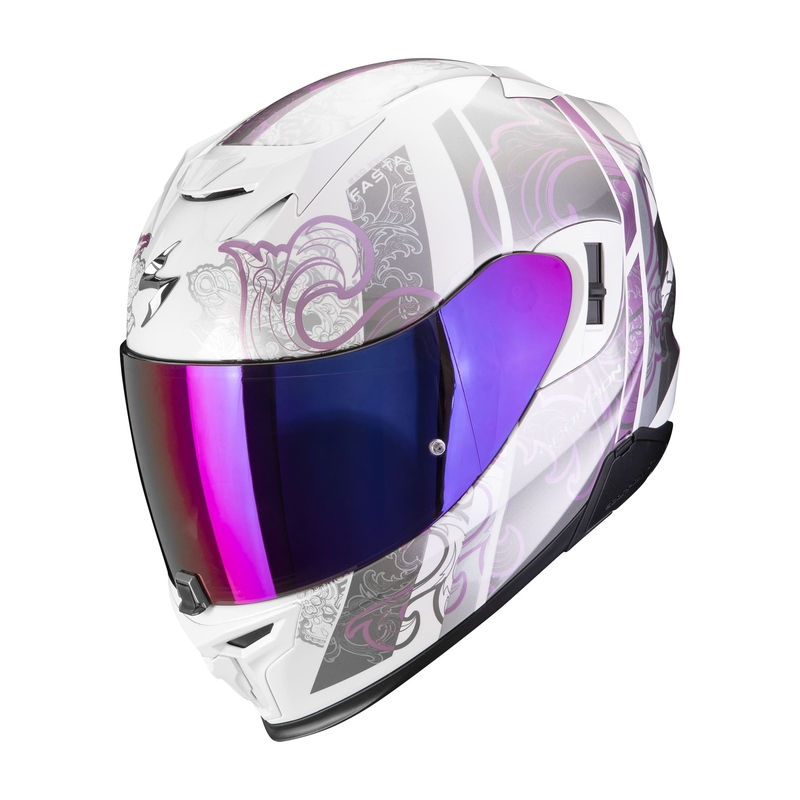 Integrální helma na motorku Scorpion EXO-520 EVO AIR FASTA bílo-fialová výprodej