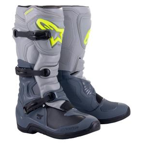 Boty na motorku Alpinestars Tech 3 světle šedo-černo-fluo žluté