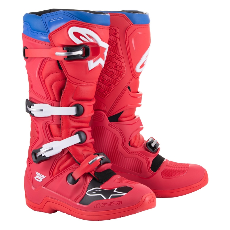 Boty na motorku Alpinestars Tech 5 červeno-modro-bílo-černé