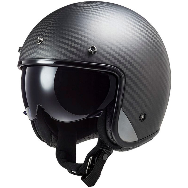 Otevřená helma na motorku LS2 OF601 Bob II Carbon Solid černá matná