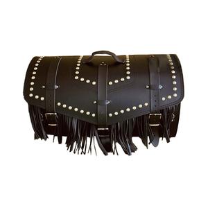 Kožená brašna se zámkem RSA K182 černá s třásněmi 57 l