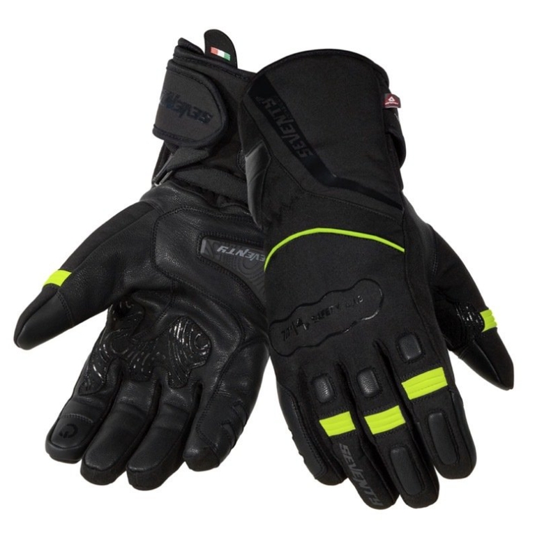 Rukavice na motorku SEVENTY DEGREES SD-T7 černo-fluo žluté