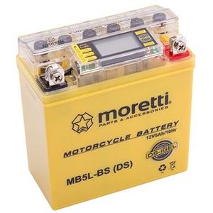 Bezúdržbová gelová baterie  Moretti  MB5L-BS, 12V 5Ah s měřičem napětí