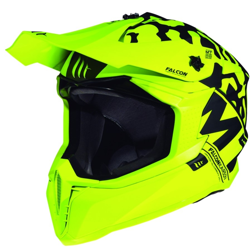 Motokrosová přilba MT Falcon Karson fluo žlutá matná