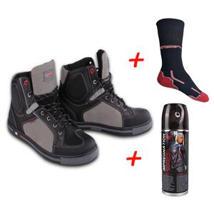 SET: Moto boty RSA TRA + Impregnace + funkční ponožky RSA Classic