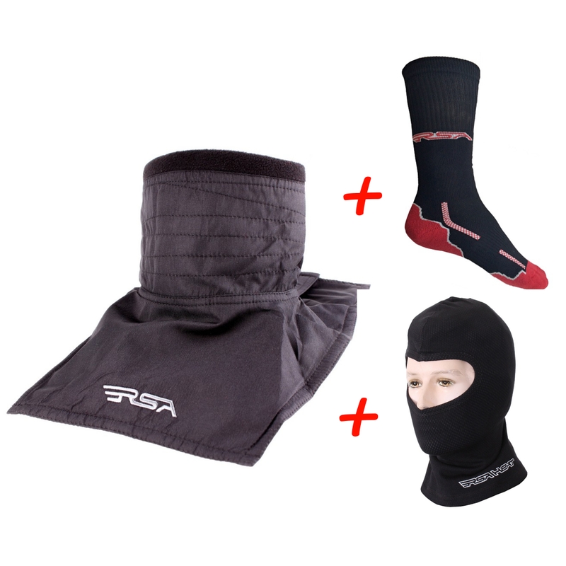 SET: Nákrčník RSA Soul + Termo kukla RSA Heat + Funkční ponožky RSA Classic