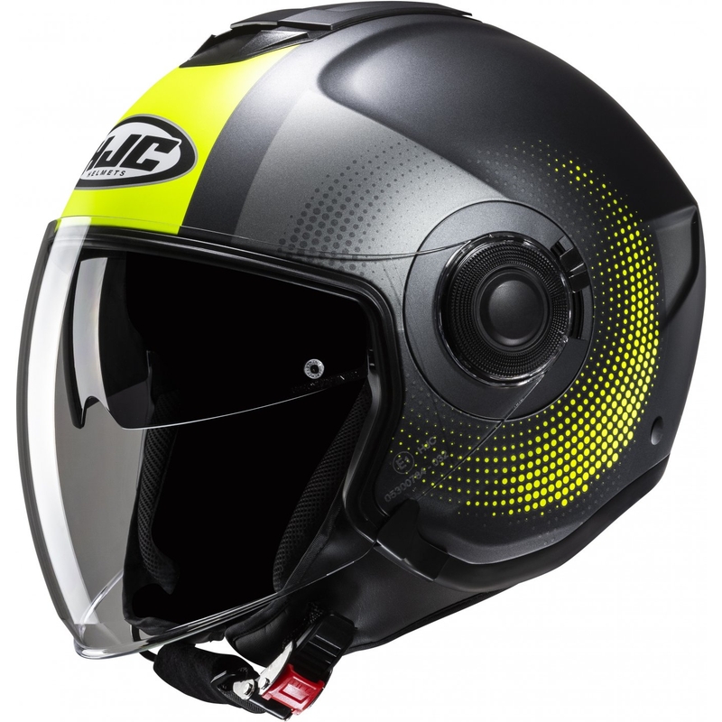 Otevřená helma na motorku HJC i40N Pyle MC3HSF šedo-fluo žlutá