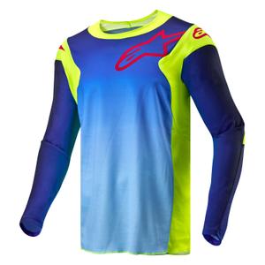Motokrosový dres Alpinestars Racer Hoen fluo žluto-modro-červený