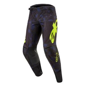 Motokrosové kalhoty Alpinestars Techstar Rantera černo-modro-fluo žluté