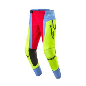 Motokrosové kalhoty Alpinestars Techstar Ocuri světle modro-fluo žluto-červené