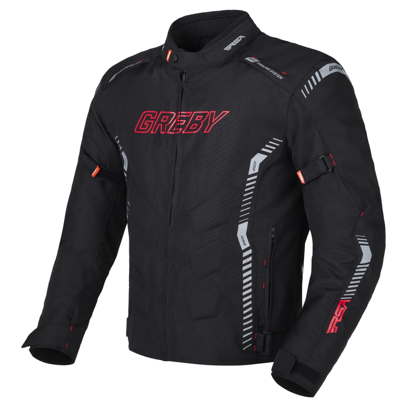 Bunda na motorku RSA Greby 2 černo-šedo-červená