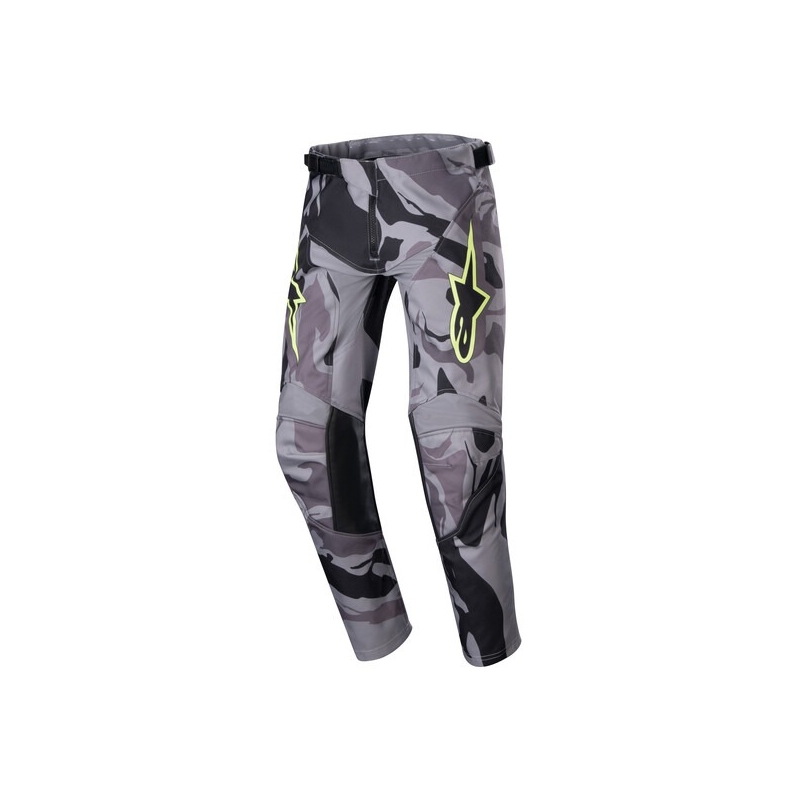 Dětské motokrosové kalhoty Alpinestars Racer Tactical 2024 šedá camo-fluo žluto-černé