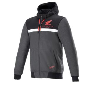 Mikina na motorku Alpinestars Chrome Street Hoodie Honda černo-šedo-červená