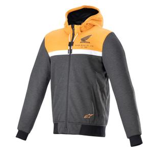 Mikina na motorku Alpinestars Chrome Street Hoodie Honda černo-šedo-oranžová