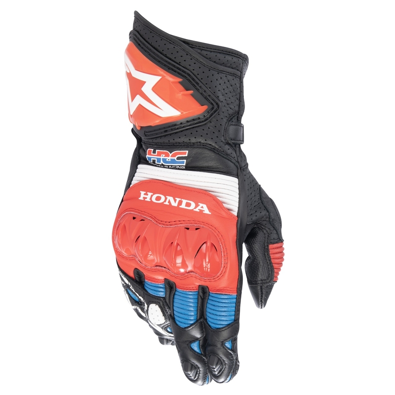 Rukavice na motorku Alpinestars GP PRO R 3 Honda černo-červeno fluo-modro-bílé