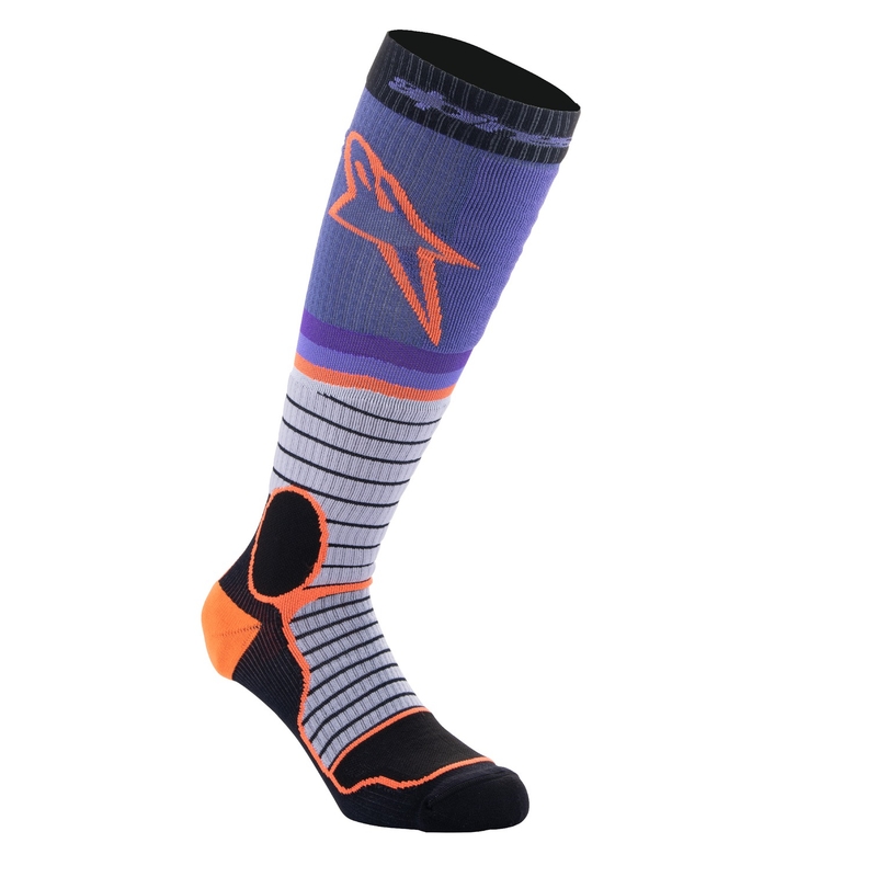 Ponožky Alpinestars MX PRO černo-šedo-fialovo-oranžová