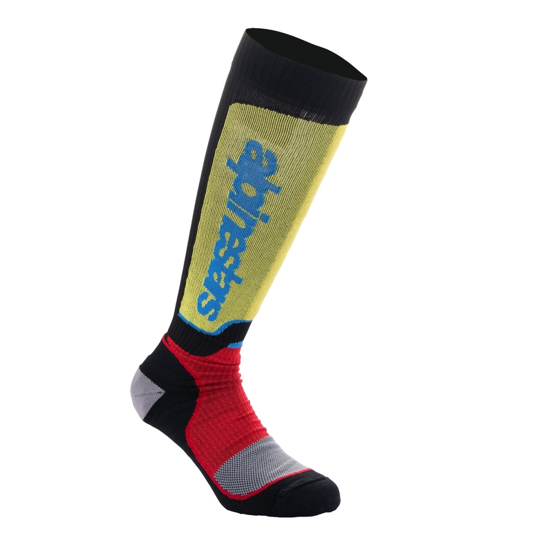 Ponožky Alpinestars MX Plus černo-červeno fluo-žluto fluo-modré