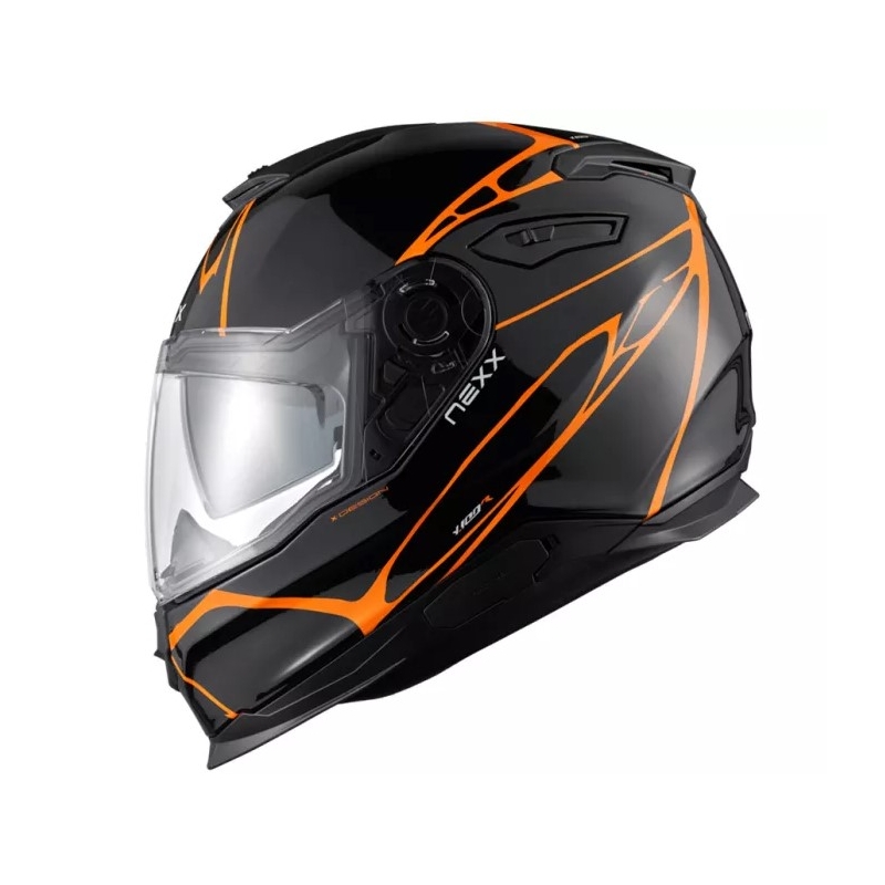 Integrální helma na motorku Nexx Y.100 B-SIDE černo-oranžová výprodej