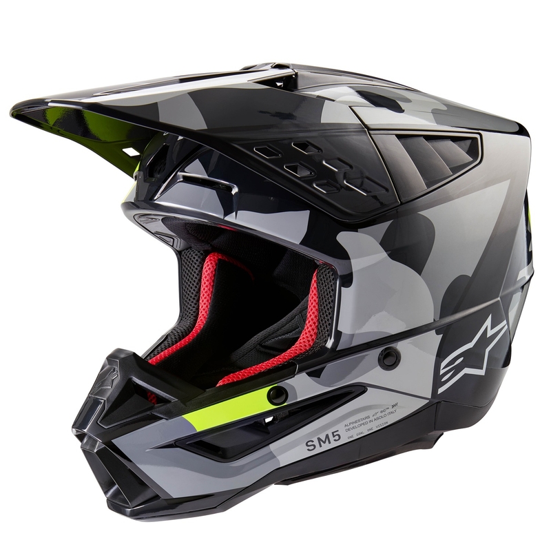 Motokrosová helma Alpinestars S-M5 Rover 2 tmavě šedo-fluo žlutá