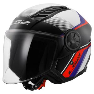 Otevřená helma na motorku LS2 OF616 Airflow II Rush bílo-modro-červená