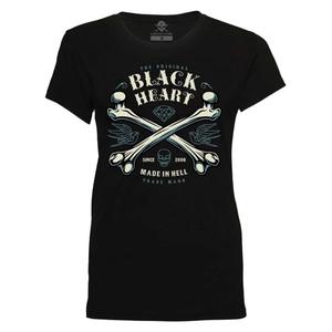 DDámské tričko Black Heart Bones černé