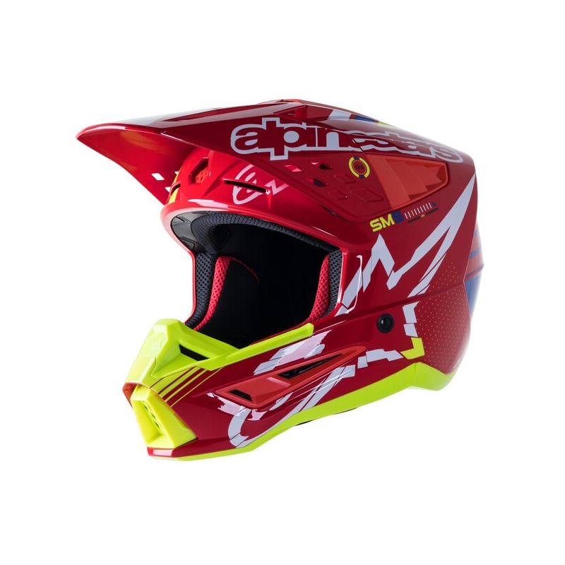 Motokrosová helma Alpinestars S-M5 Action červeno-fluo žluto-bílo modrá