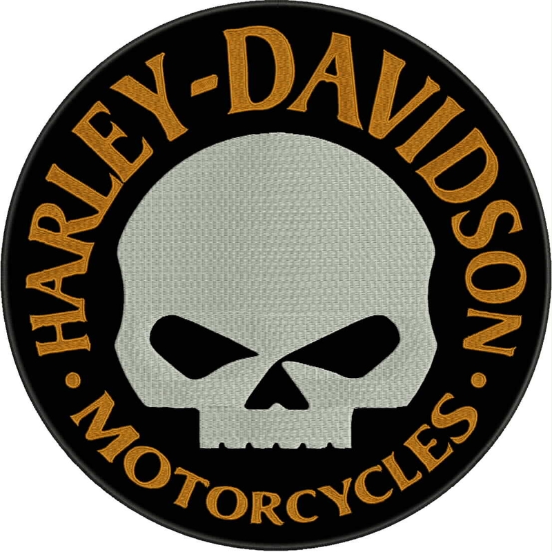 Nášivka H-D Motorcycles černo-bílo-žlutá
