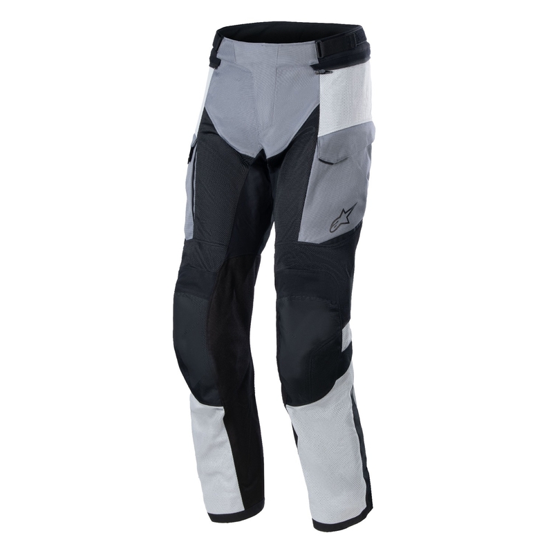 Kalhoty na motorku Alpinestars Andes Air Drystar světle šedo-tmavě šedo-černo-fluo žlutá