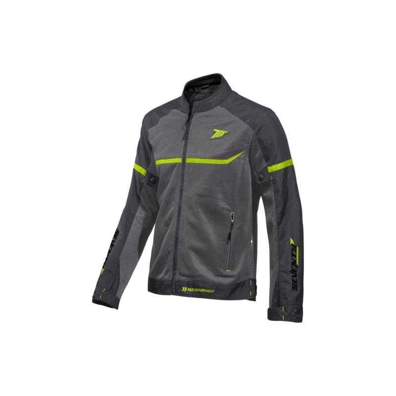 Bunda na motorku SEVENTY DEGREES SD-JR30.1 Mojave šedo-fluo žlutá