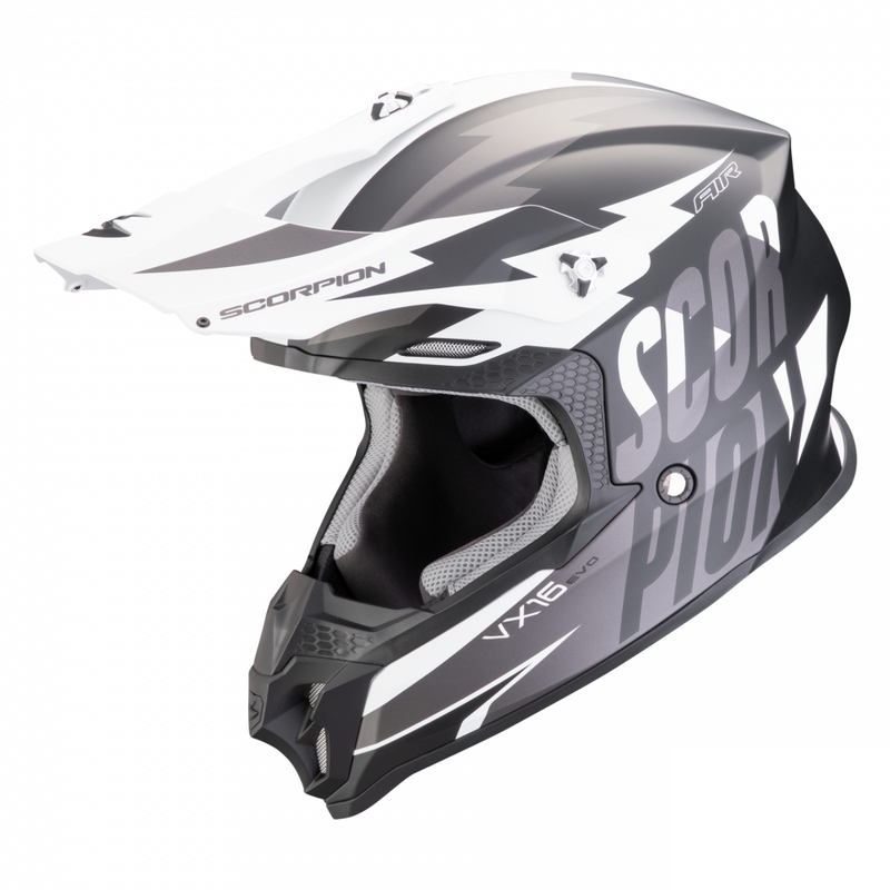Motokrosová helma Scorpion VX-16 EVO AIR Slanter matná černo-šedá výprodej