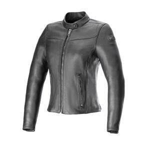 Dámská kožená bunda na motorku Alpinestars Ory černo-černá