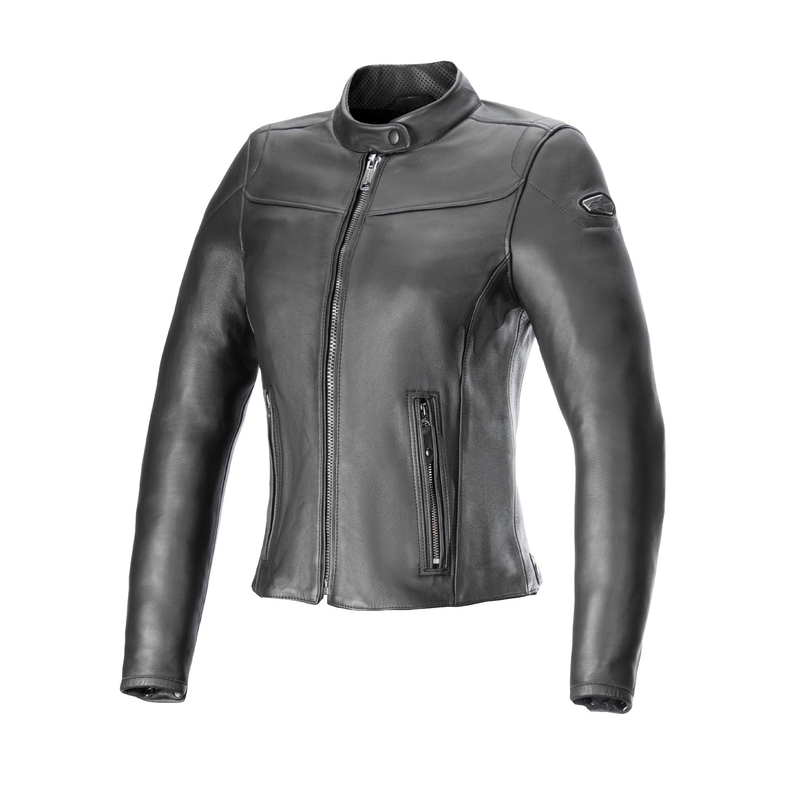 Dámská kožená bunda na motorku Alpinestars Ory černo-černá