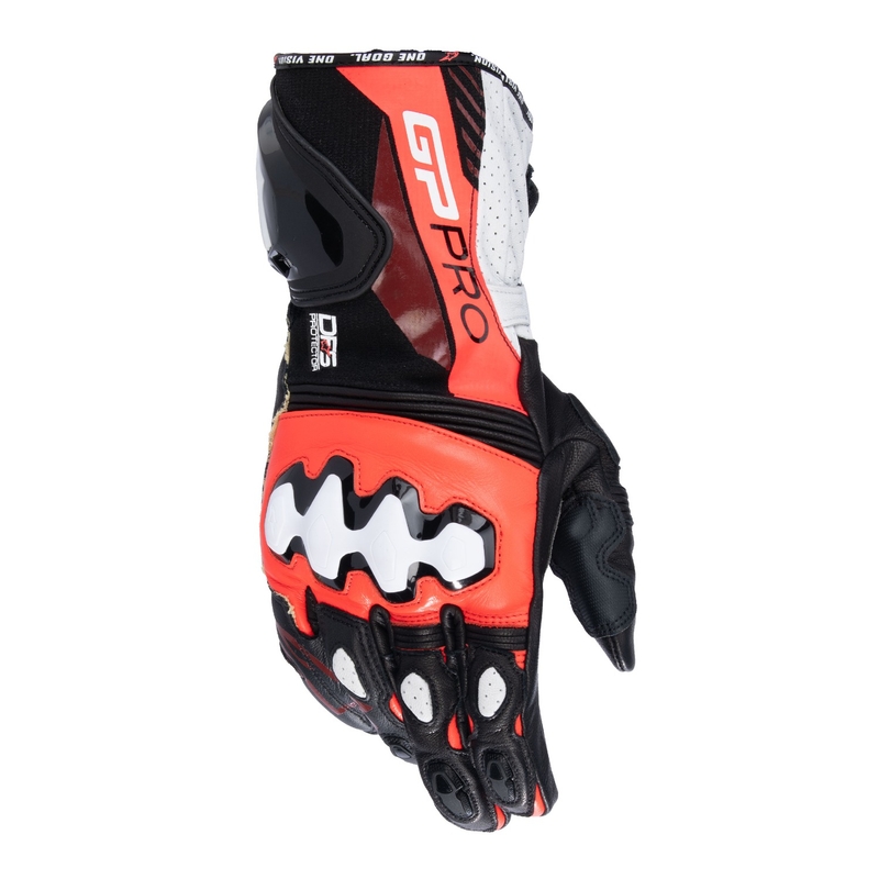 Rukavice na motorku Alpinestars GP PRO R 4 černo-fluo červeno-bílé