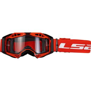 Motokrosové brýle LS2 Aura Enduro červené čiré plexi
