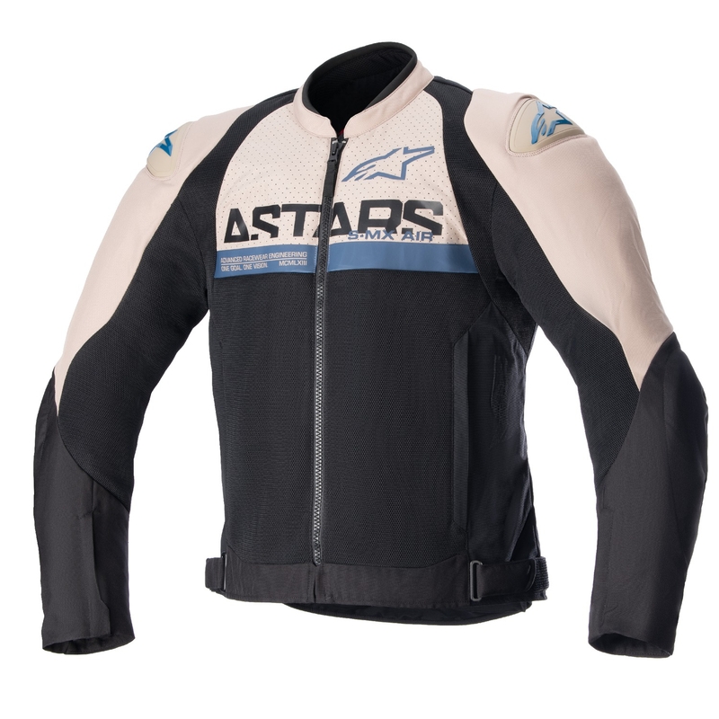 Bunda na motorku Alpinestars SMX Air světle hnědo-černo-modrá