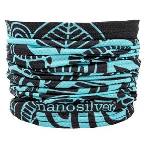 Multifunkční nákrčník nanosilver® Flower černo-tyrkysová