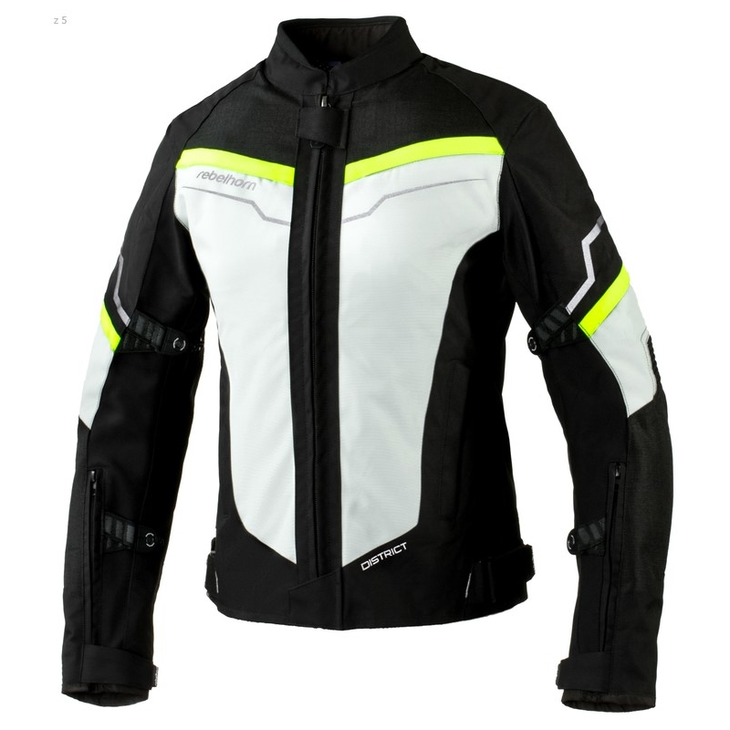 Dámská moto bunda Rebelhorn District šedo-černo-fluo žlutá výprodej