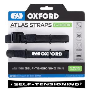Zavazadlové popruhy Oxford Atlas G-Hook 2 ks černé 17 mm x 1,2 m