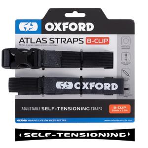 Zavazadlové popruhy Oxford Atlas B-Clip 2 ks šedé 26 mm x 2 m