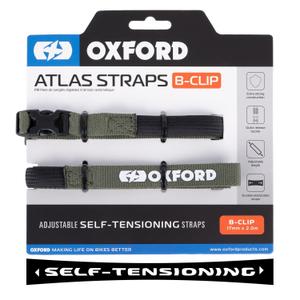 Zavazadlové popruhy Oxford Atlas B-Clip 2 ks zelené 17 mm x 2 m výprodej