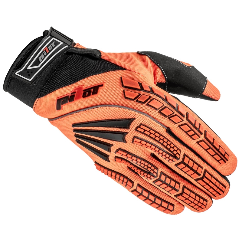 Dětské motokrosové rukavice Pilot Pioneer fluo oranžovo-černé